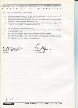 Signed Statement by the Director’s 