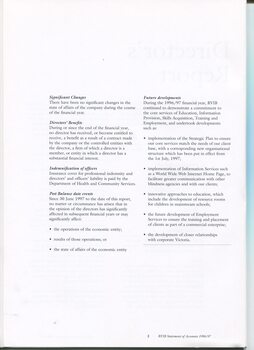 Director’s report including names of directors and significant changes