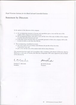 Signed Statement by the Director’s 