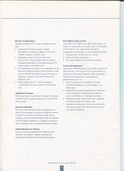 Director’s report including names of directors and significant changes
