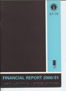 Front page of blue writing/braille on black background