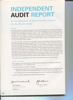 Auditors Report to the Contributors