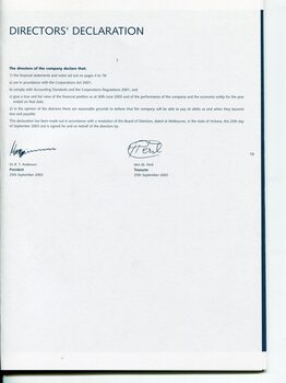 Signed Statement by the Director’s 