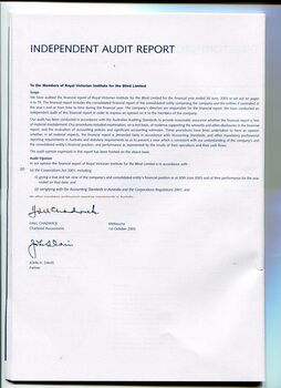 Auditors Report to the Contributors
