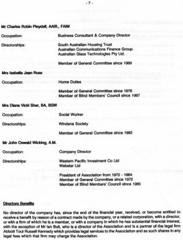 Director’s report including names of directors and review of operations