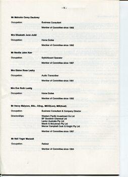 Director’s report including names of directors and review of operations