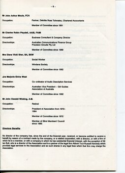 Director’s report including names of directors and review of operations
