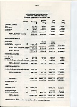 Balance sheet as at the end of the financial year
