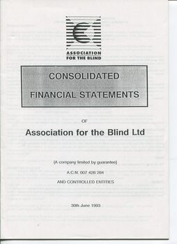 Front page of black writing on white background with AFB logo at top