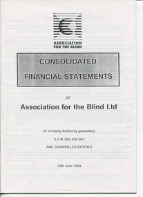 Front page of black writing on white background with AFB logo at top