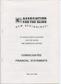 Front page of black writing on white background with AFB logo at top