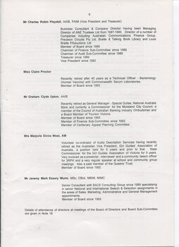 Director’s report including names of directors and review of operations