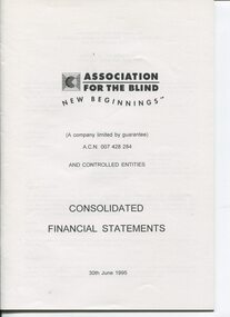 Front page of black writing on white background with AFB logo at top
