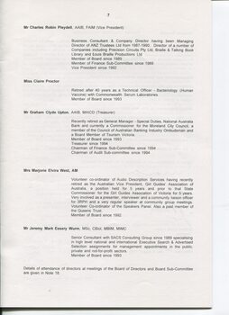 Director’s report including names of directors and review of operations