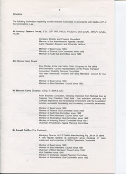 Director’s report including names of directors and review of operations
