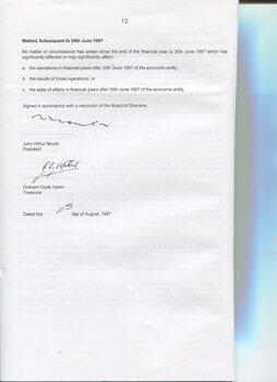 Director’s statement for accounts ended this financial year