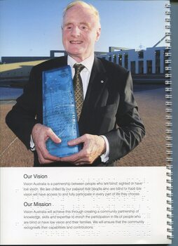 Professor Ron McCallum with his Senior Australian of the Year award outside Parliament House