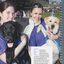 Elin McPadden and Kylie Morris, who are Seeing Eye dog puppy carers, with Ember and Tawny