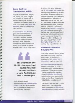 Overview of Seeing Eye Dogs Australia and Accessible Information Solutions divisions