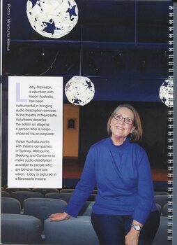 Libby Dickeson, a volunteer audio describer, at the Newcastle theatre