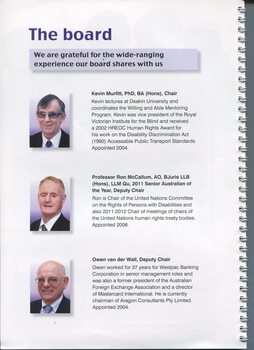 Image of and information on the Directors and any positions held