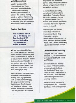 Mobility services, Seeing Eye Dogs and Orientation and Mobility overview