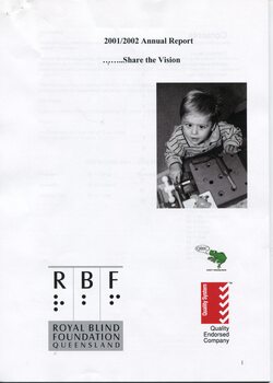 Front page of report with QBIC logo and picture of small boy at workbench