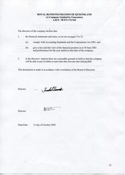 Director’s statement for accounts ended this financial year