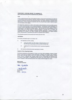 Auditors Report to the Royal Blind Foundation Queensland members