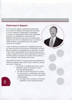 Chairman's report and portrait of Chairman Nick Carter