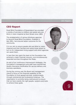 CEO report and portrait of Alexander (Sandy) Gilliland