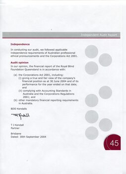 Independent Audit Report to members