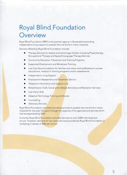 Overview of Royal Blind Foundation and services provided