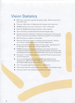 Statistics on vision, vision loss and eye disease