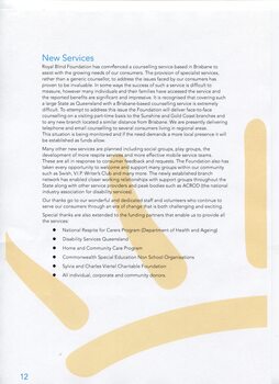 Overview and achievements of new services and thanks to funding partners