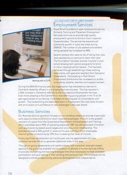 Overview and achievements of Employment service and Business Services.  Image of person working with CCTV