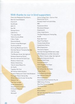 Acknowledgement of organisations who have provided in kind support