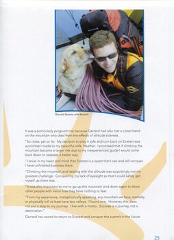 Profile of Deputy CEO Gerard Gosens and his journey to climb Mount Everest.  Portrait of Gerard Gosens and dog Summit.
