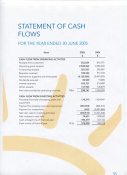 Statement of Cash Flows from operating and investing activities