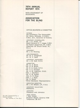 Listing of office bearers, committee and address for head office