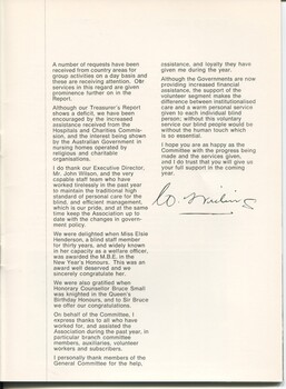 President’s report with overview of achievements and challenges throughout the year