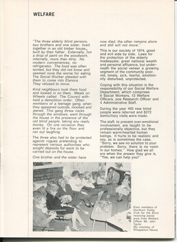 Overview of welfare services.  John Taylor assists Goulburn Valley Club members with their handicrafts