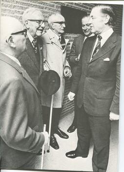 Premier Rupert Hamer talks with some attendees at the Low Vision Clinic