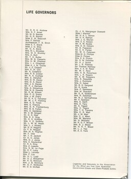 Life Governorships awarded during the financial year
