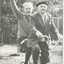 Arthur Wilkins and Hubert Opperman on a tandem cycle