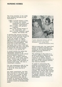 Overview of Nursing homes.  Nurse holds an elderly woman's hand.