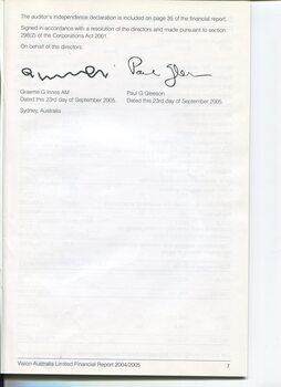 Corporate information including signatures of Directors