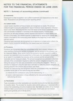 Corporate information including Notes to the Financial Statements