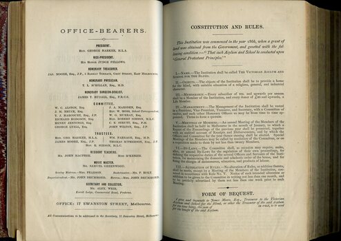 Office bearers and Constitution and Rules