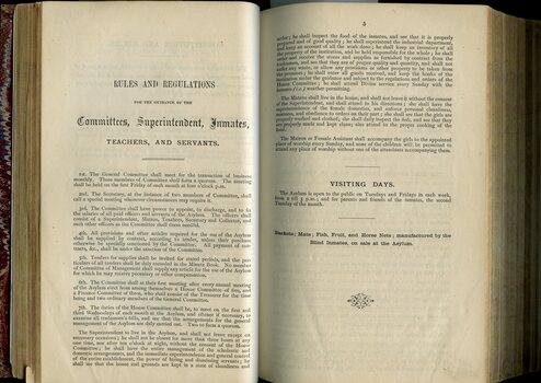 Rules and Regulations of Institute and Visiting Days